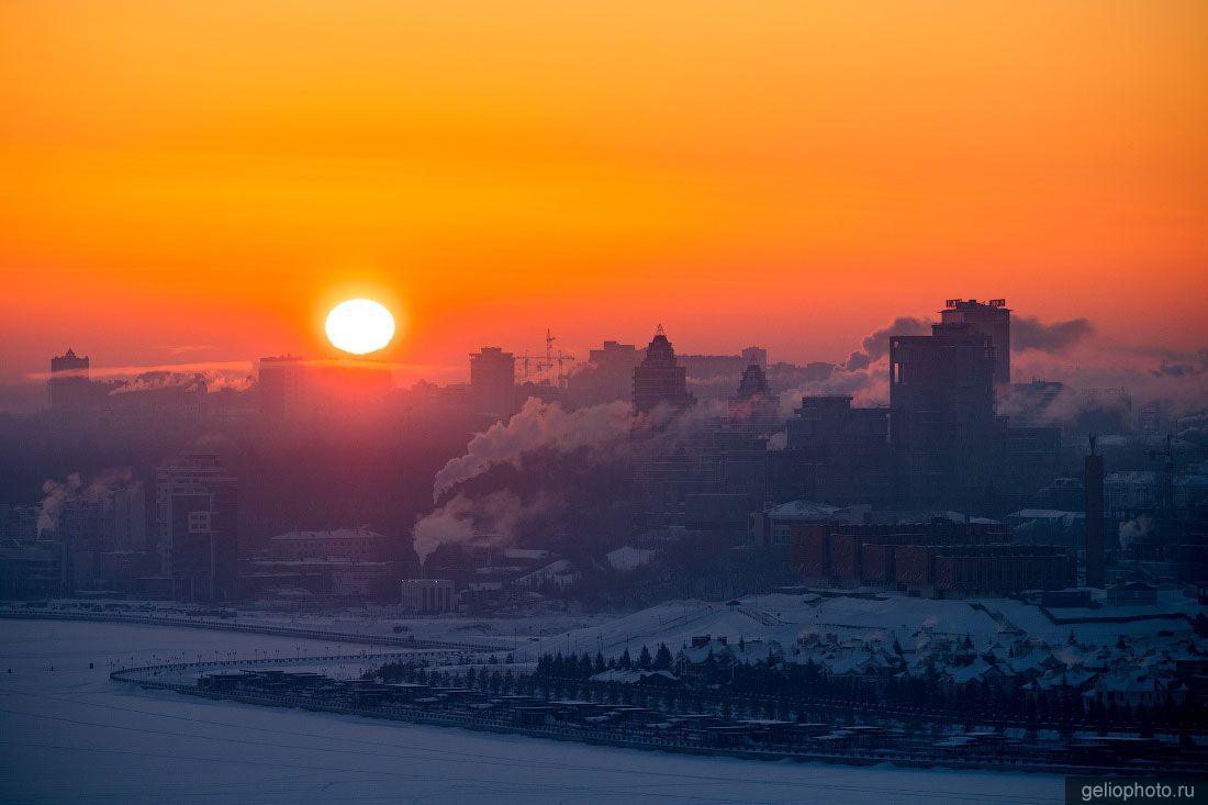Закат в Казани зимой фото