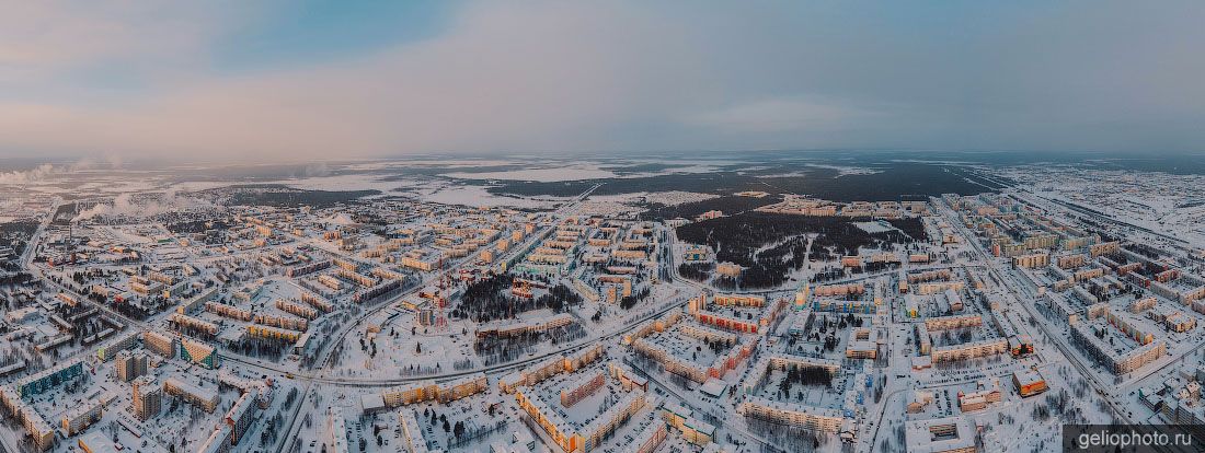 Панорама Ноябрьска зимой фото