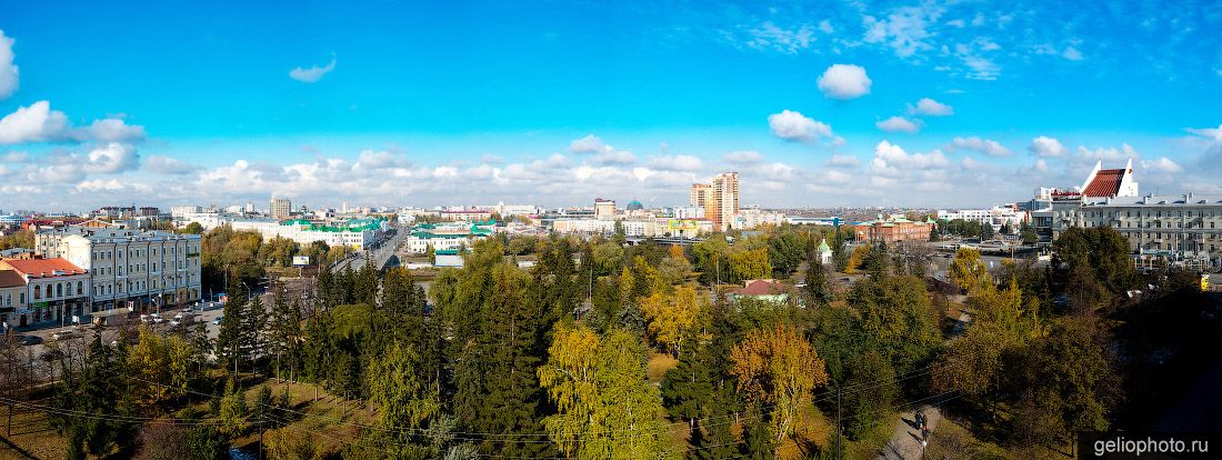 Панорама центра Омска с высоты фото