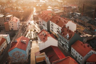 Театральная улица в Черняховске с высоты фото