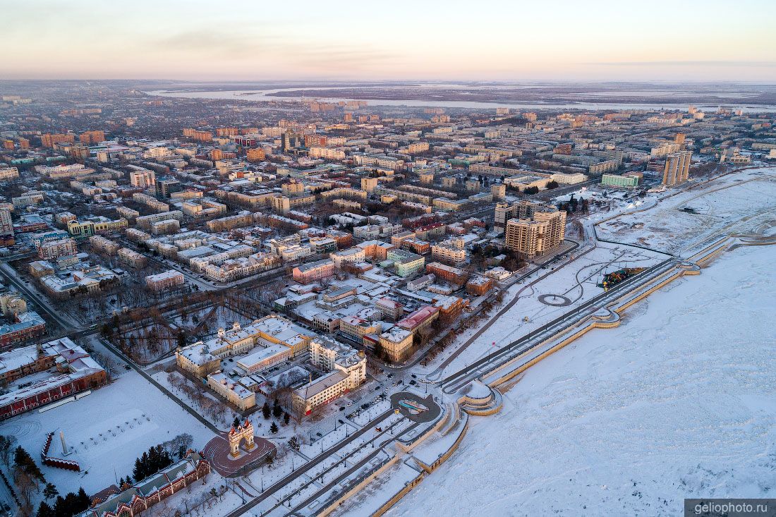 Центр Благовещенска с высоты фото