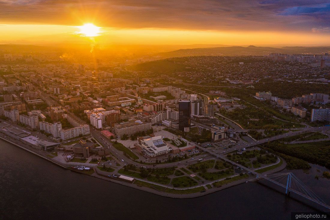 Центр Красноярска с высоты фото