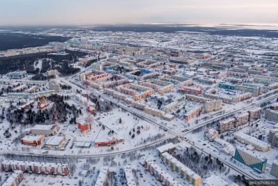 Ноябрьск с высоты зимой фото