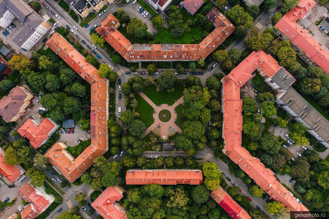 Сквер Шопена в Калининграде вид сверху фото