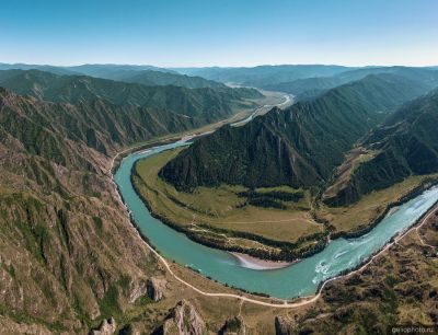 Катунь в Горном Алтае летом с высоты фото