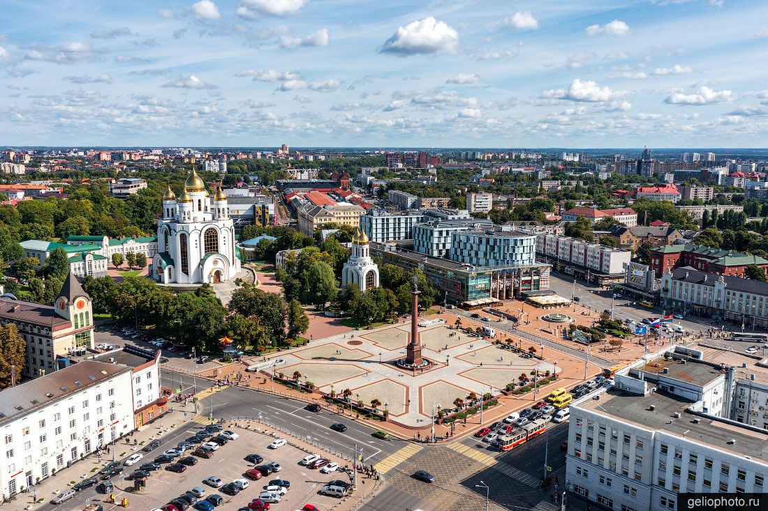 Вид на площадь Победы в Калининграде с высоты фото