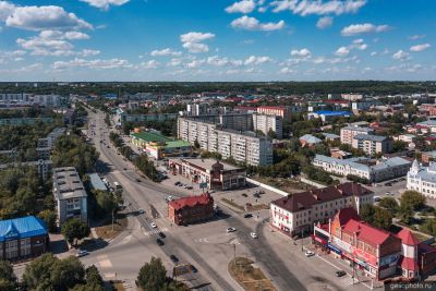 Коммунарский переулок в Бийске с высоты фото