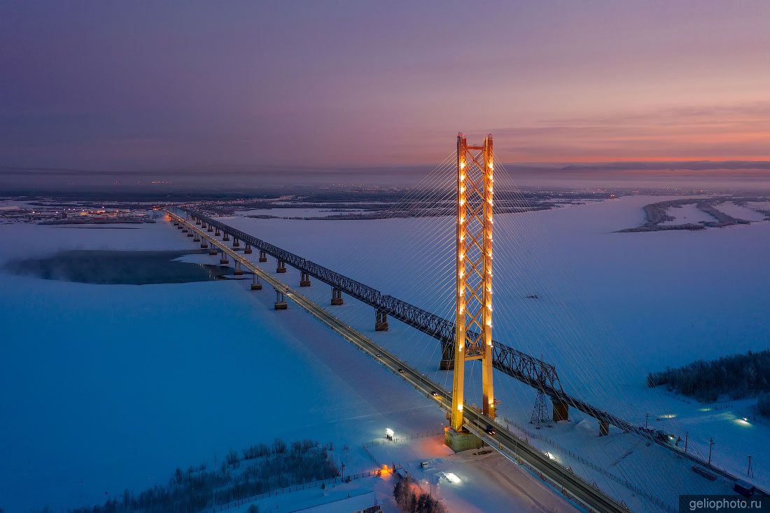 Югорский мост с высоты фото