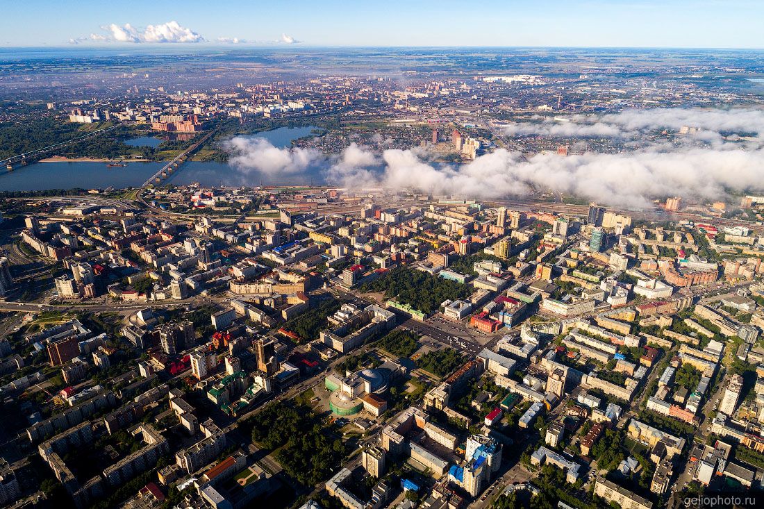 Центр Новосибирска с высоты фото