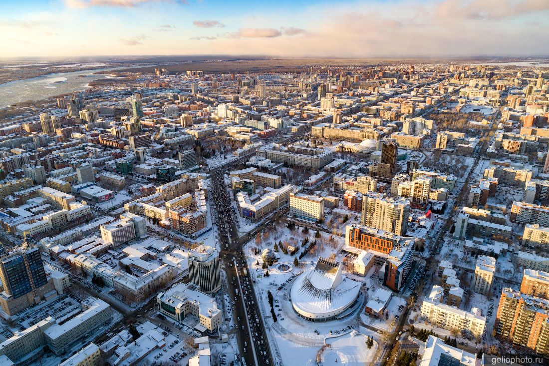 Октябрьская магистраль зимой с высоты фото