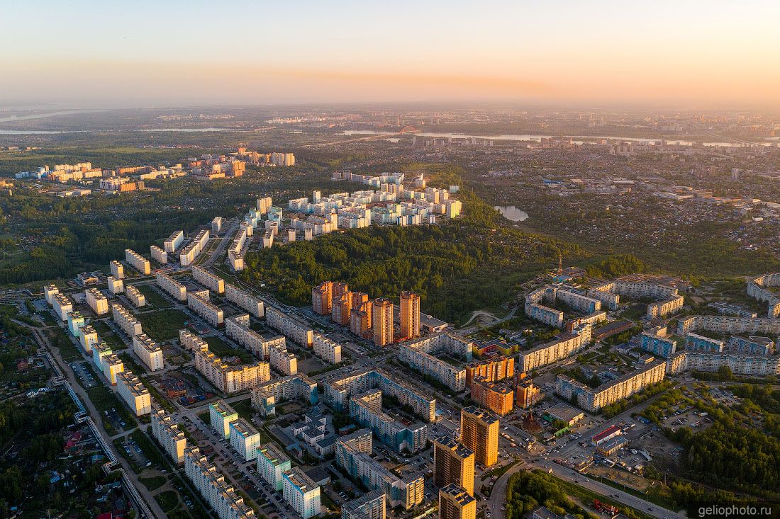 Микрорайон Плющихинский в Новосибирске с высоты фото