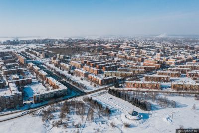 Парк Победы в Юрге с высоты фото