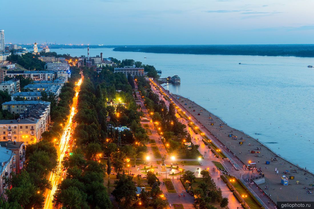 Орловская набережная в Самаре вечером фото