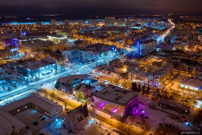 Ханты-Мансийск с высоты ночью фото