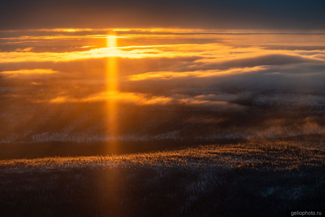 Эвенкия на закате с высоты фото