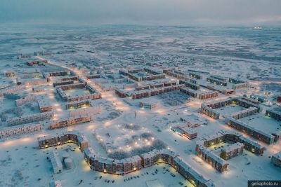 Центр Воргашора в Воркуте с высоты фото