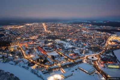 Ухта с высоты вечером фото