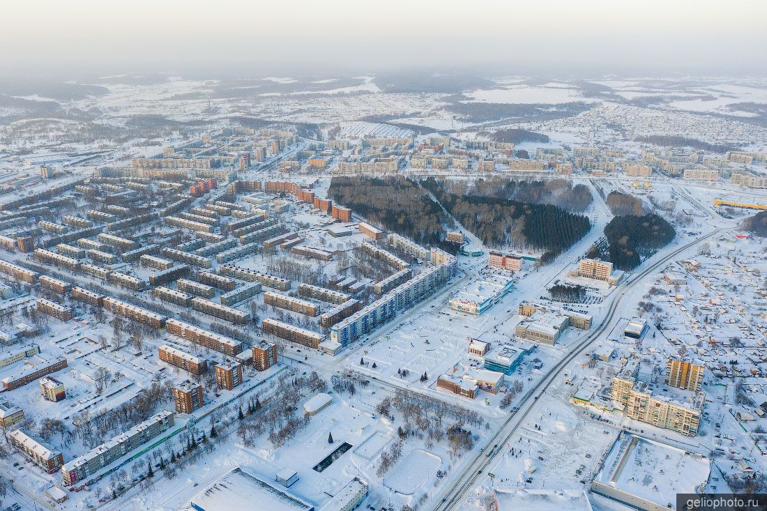 Прокопьевск зимой с высоты фото