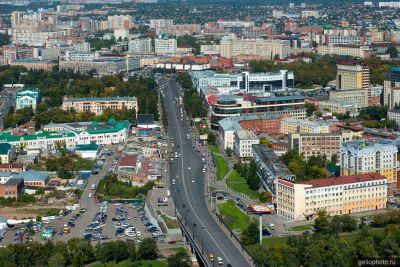 Улица Гагарина в Омске с высоты фото