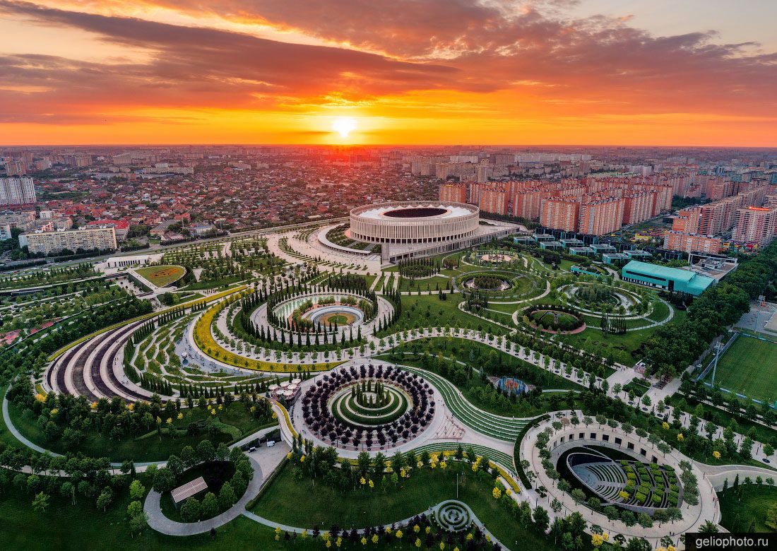 Парк Галицкого в Краснодаре с высоты фото