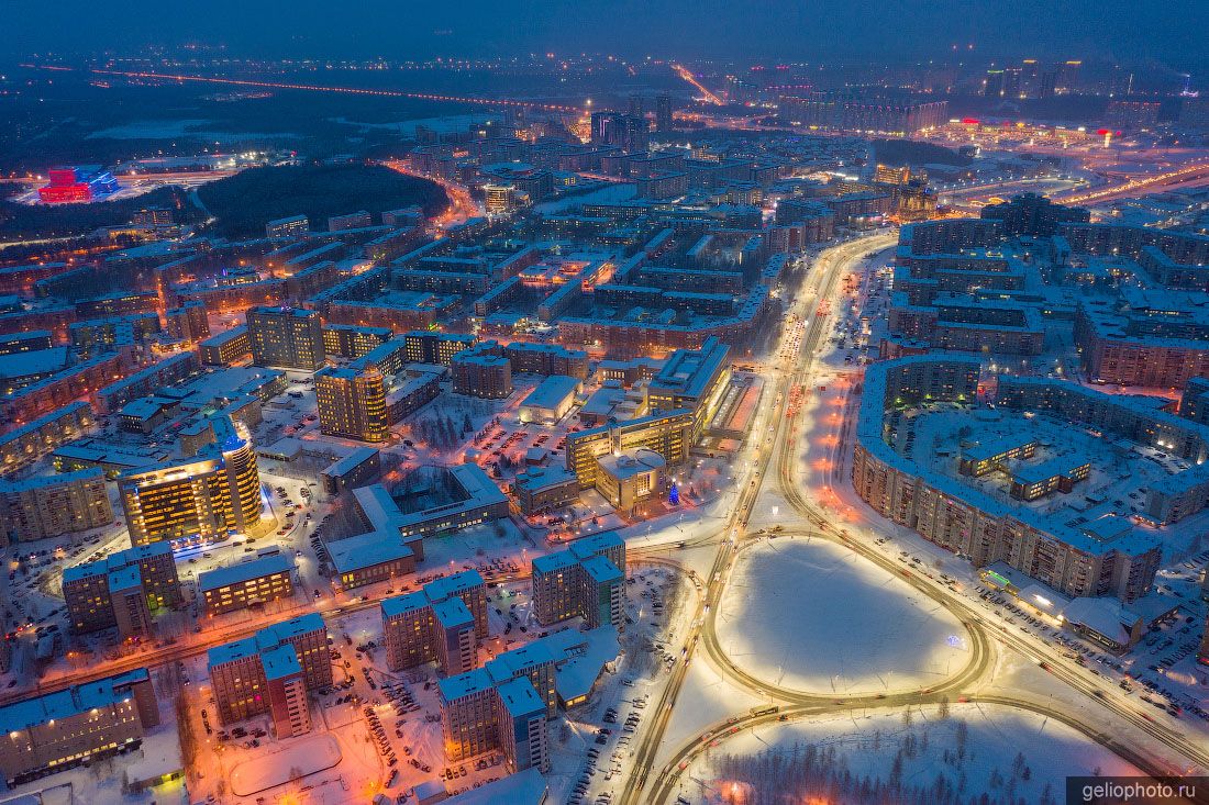 Северный жилой район Сургута с высоты фото