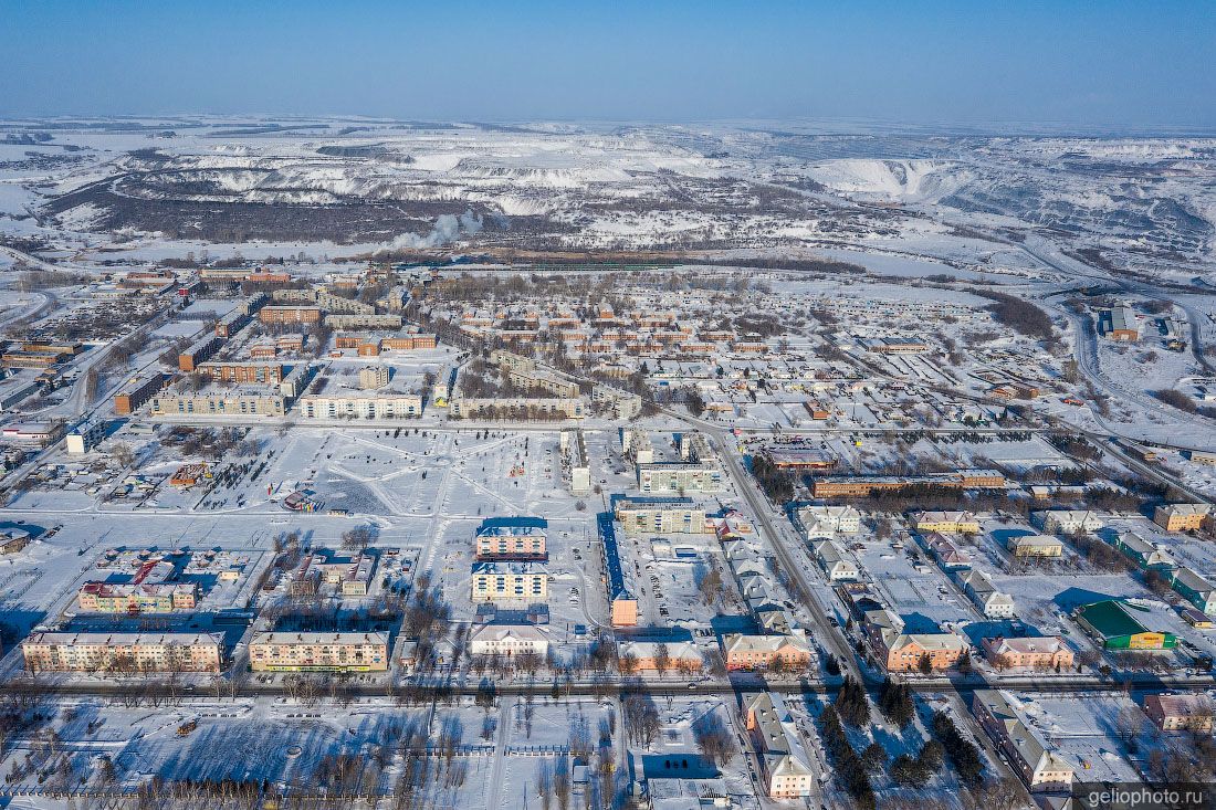 Краснобродский зимой с высоты фото