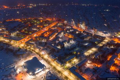 Вечерний Анжеро-Судженск с высоты фото
