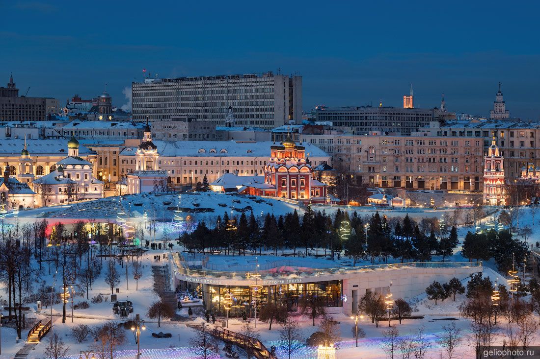 Парк Зарядье в Москве зимой фото