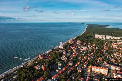 Балтийское море в Зеленоградске с высоты фото