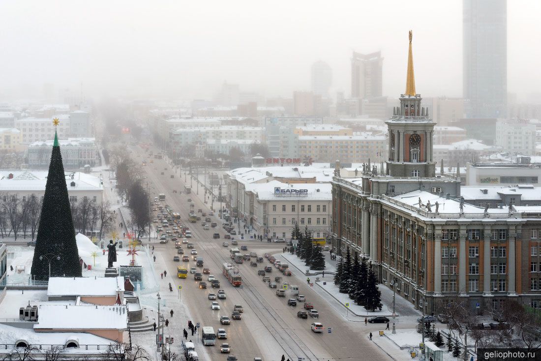 Проспект Ленина в Екатеринбурге зимой фото