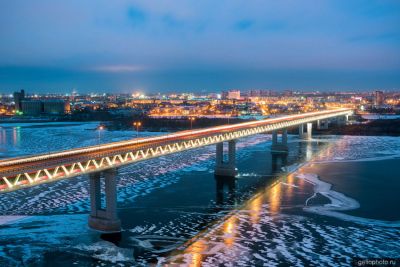 Нижегородский метромост зимой фото