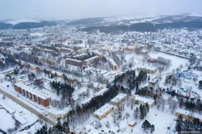 Калтан зимой с высоты фото