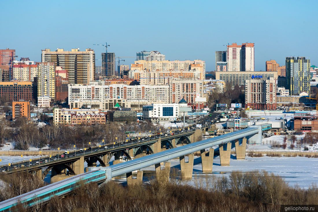 Новосибирский Метромост зимой фото