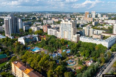 Парк Гайдара в Хабаровске с высоты фото