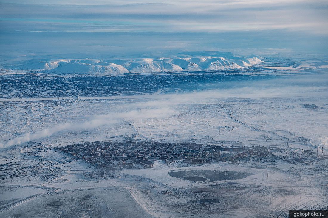 Норильск зимой с высоты фото