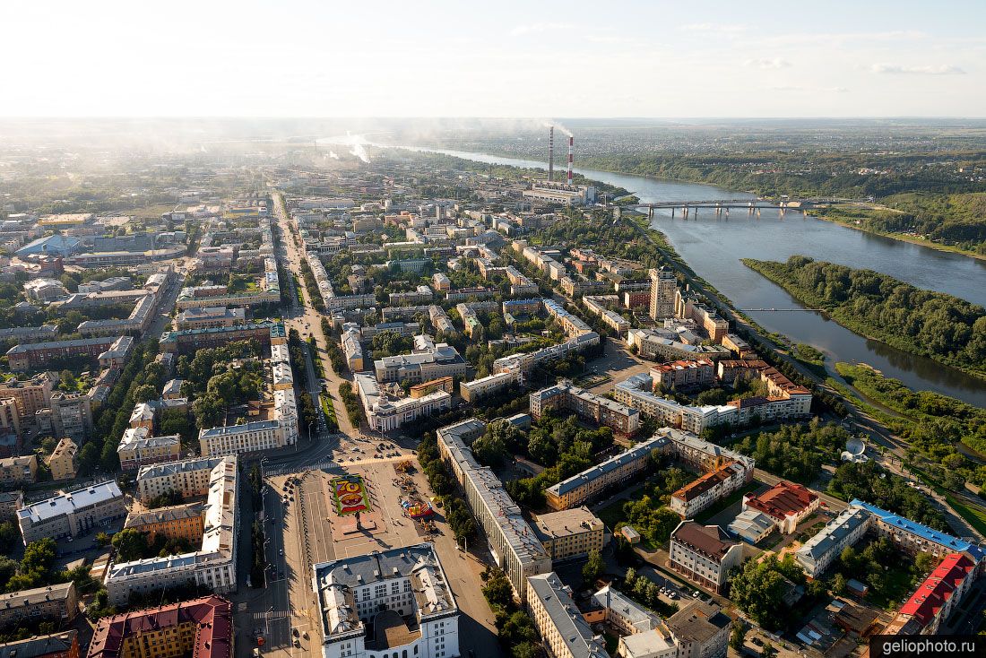 Площадь Советов в Кемерово с высоты фото