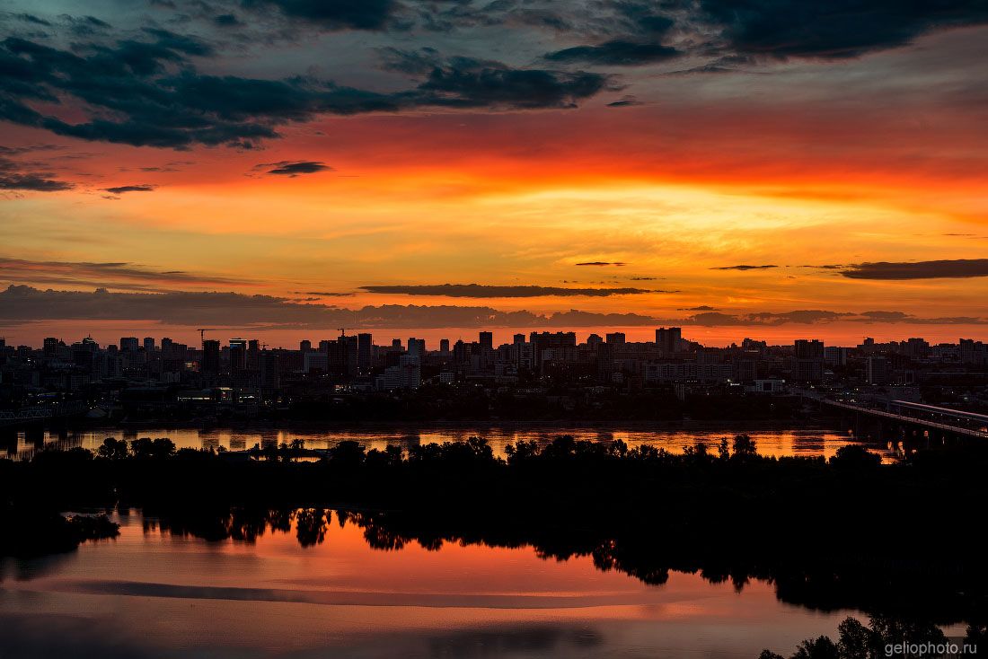 Рассвет в Новосибирске с высоты фото