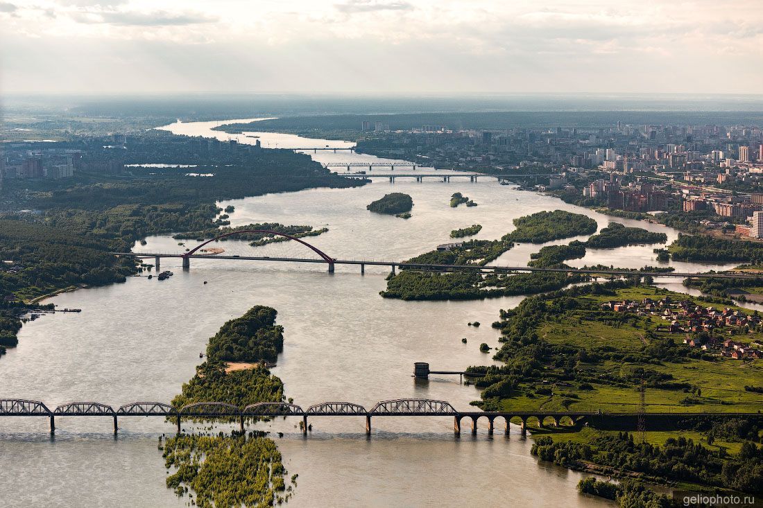 Мосты через Обь в Новосибирске фото
