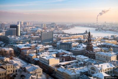 Зимняя Казань с высоты фото