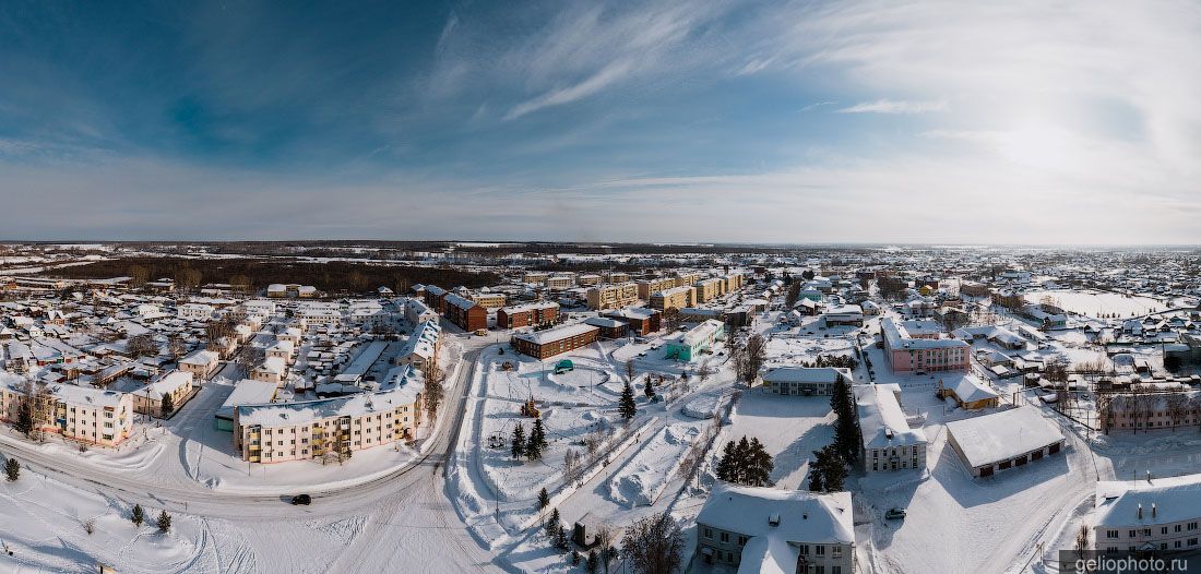 Панорама посёлка Яя с высоты фото