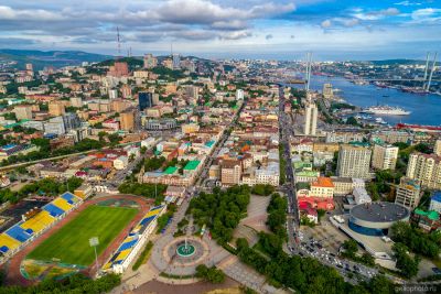 Улица Светланская во Владивостоке с высоты фото