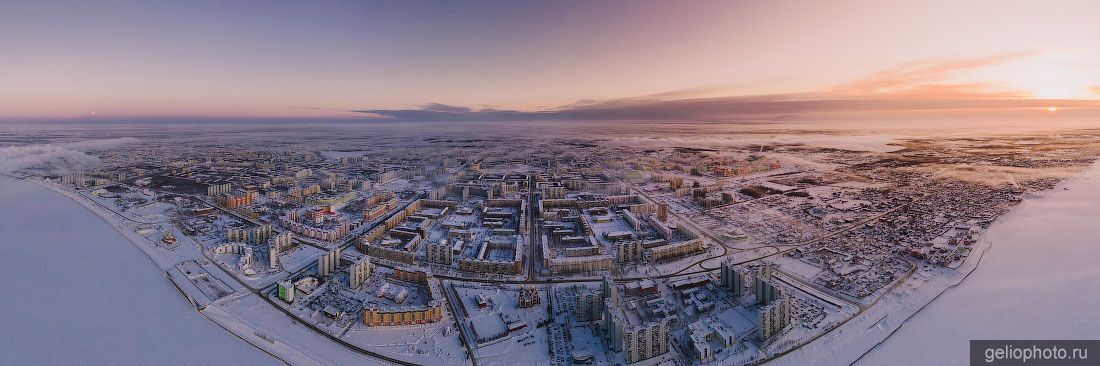 Панорама зимнего Нижневартовска с высоты фото