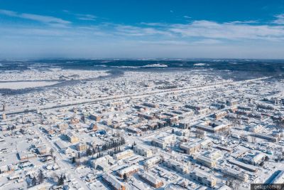 Посёлок Тяжинский зимой с высоты фото