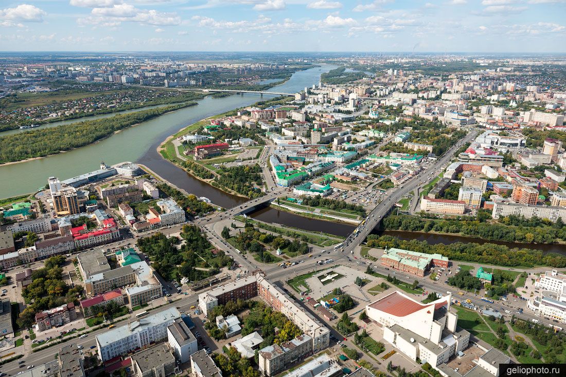 Центр Омска с высоты фото