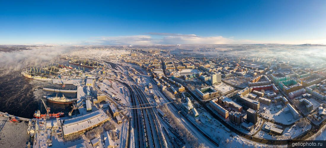 Панорама зимнего Мурманска фото