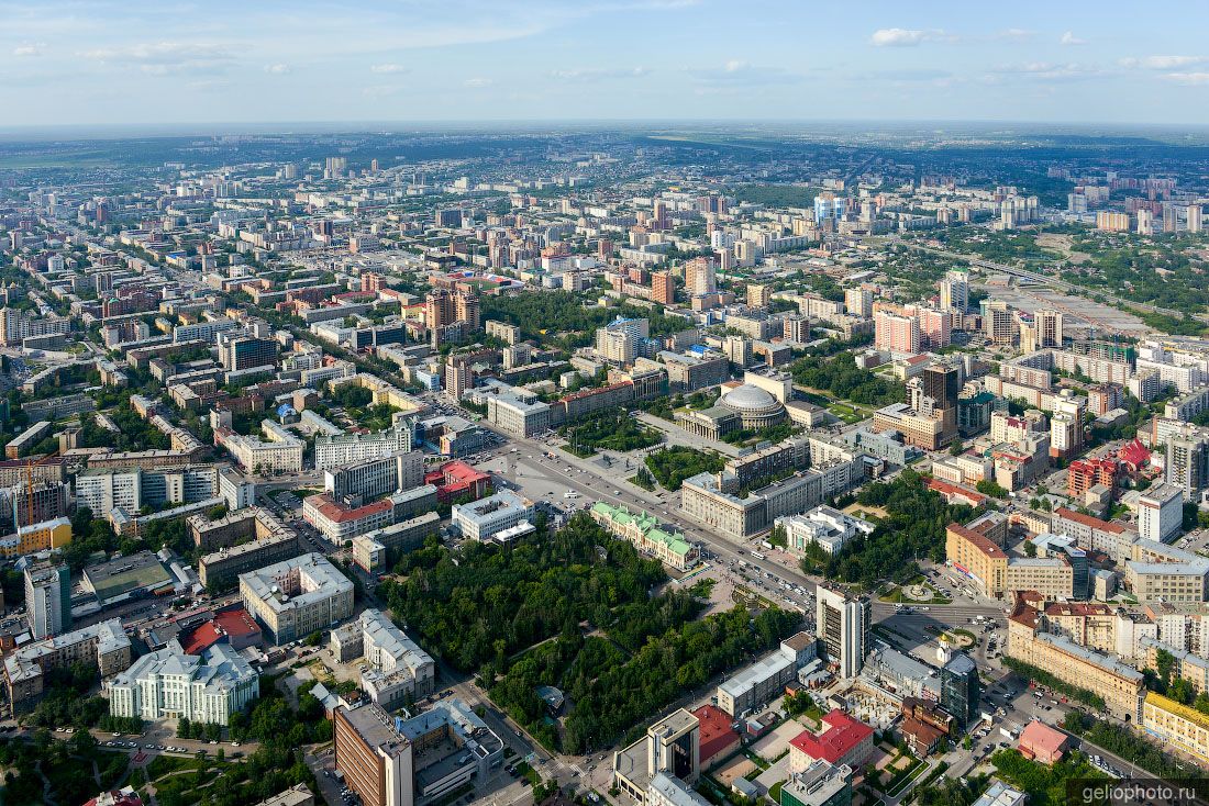 Центр Новосибирска с высоты фото