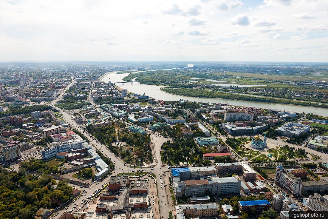 Центральная часть Омска с высоты фото