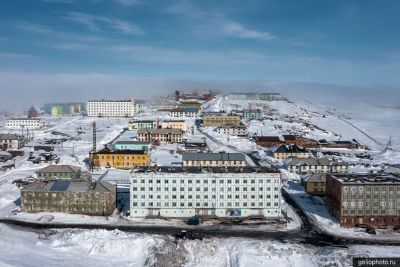 Жилые дома Диксона с высоты фото