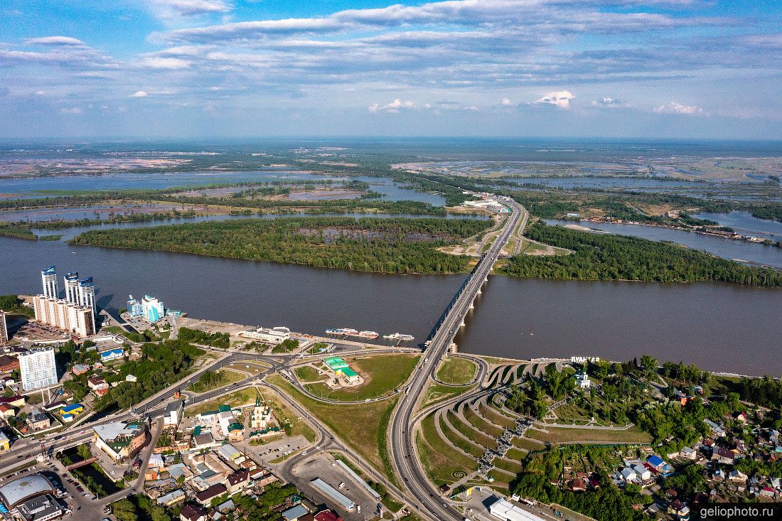 Новый мост в Барнауле с высоты фото