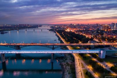 Набережная Новосибирска с высоты фото